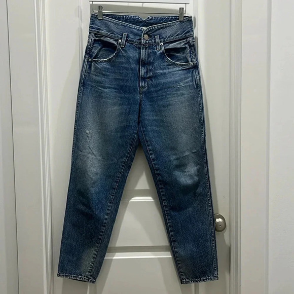 Amo High Rise Straight Leg Tapered Denim Jeans Sz 6 - Picture 1 of 4